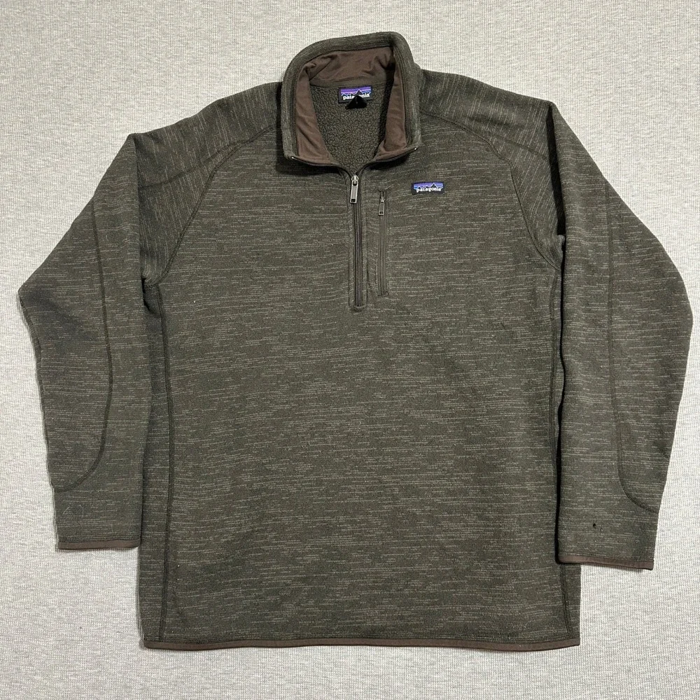Patagonia Better Sweater 1/4 Zip Fleece Pullover Gray Brown Heather Mens XXL
